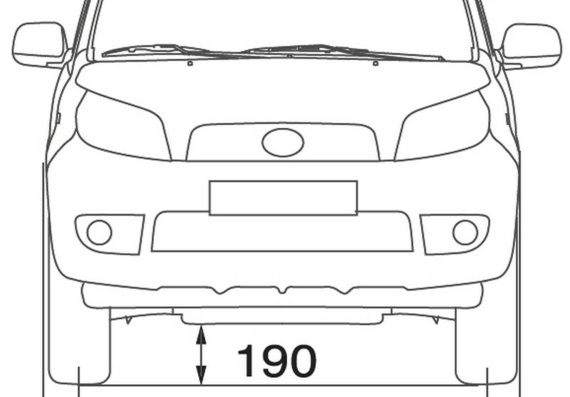 Daihatsu Terios (2009) (Даихатсу Териос (2009)) - чертежи (рисунки) автомобиля